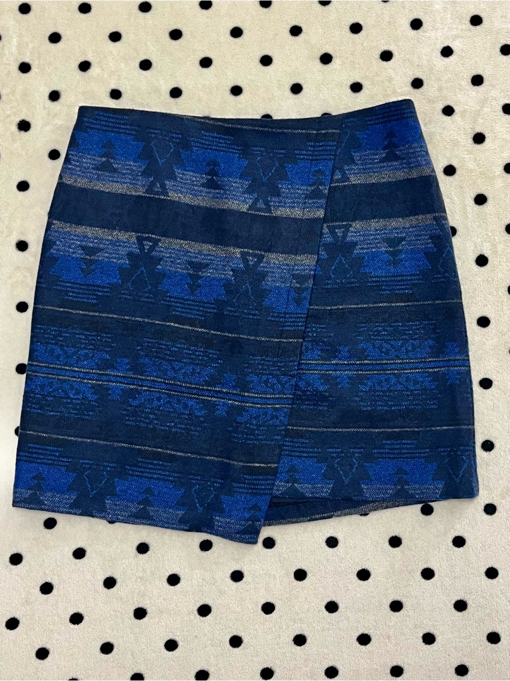 Artisan NY Aztec Southwestern Wool-Blend Faux Wrap Skirt Size 6